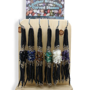 PHB-305 Leather Bracelet with Chip Stones