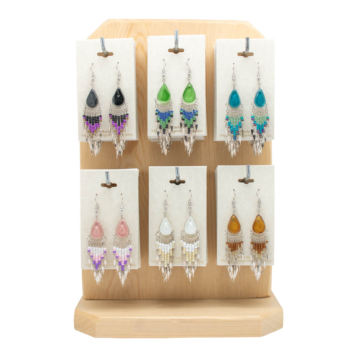 PHE-357 Glass Color Tear Drop W/Dangles