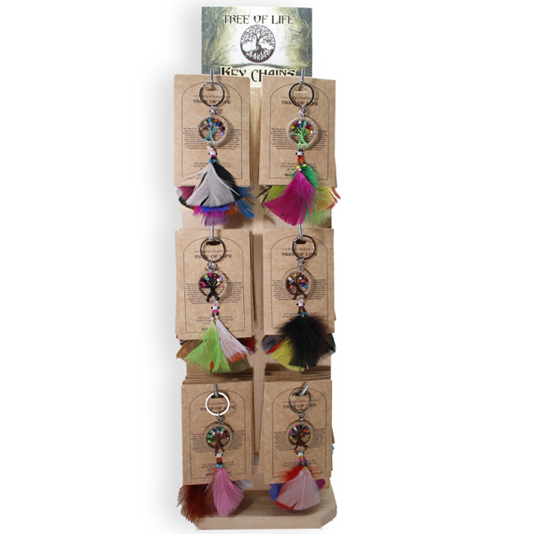 PHK-275 Keychain 1” Hemp Tree of life Leather