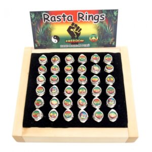 PHR-02R Alpaca wire rasta rings