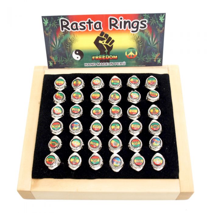 PHR-02R Alpaca wire rasta rings